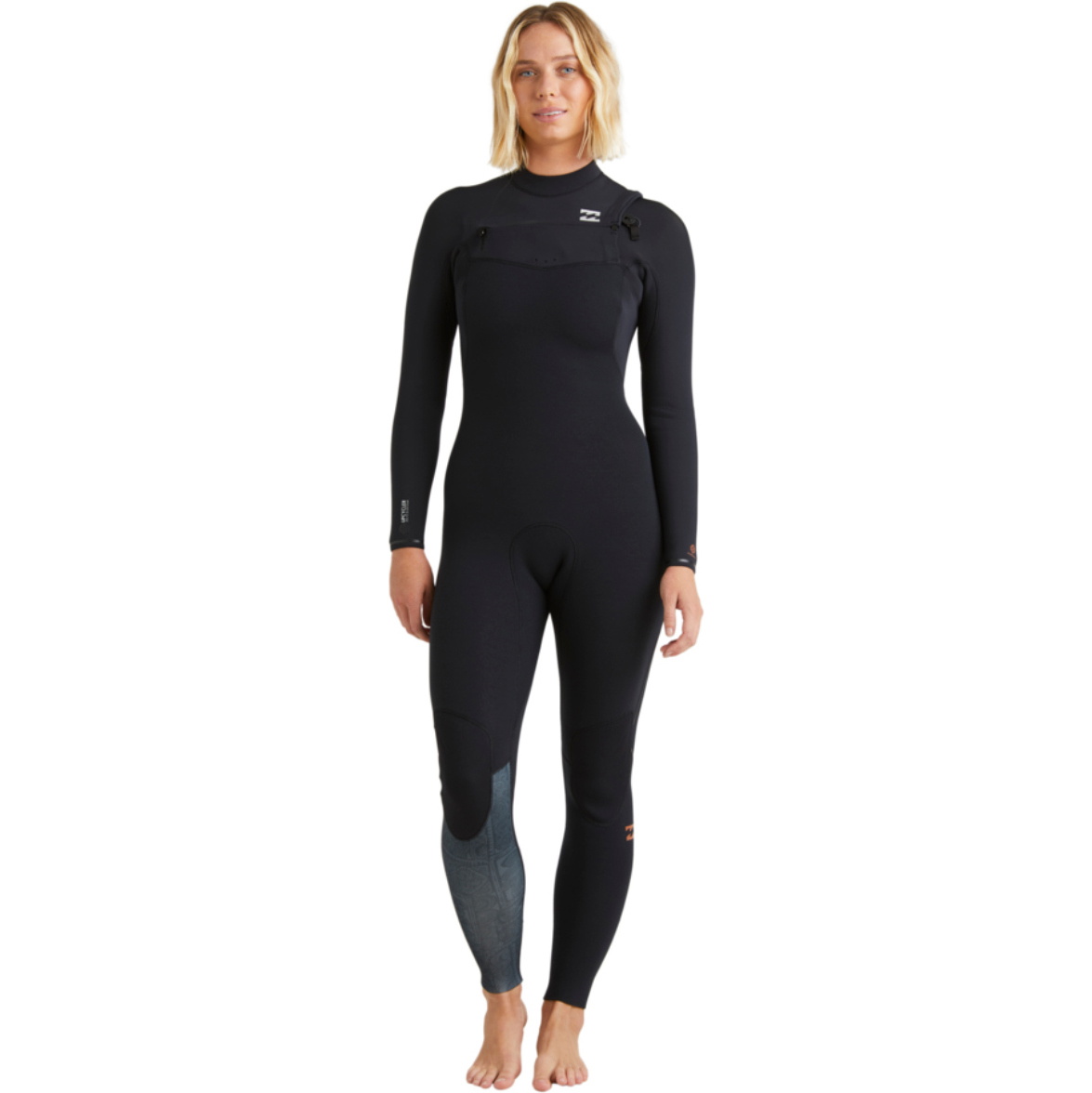 Fato De Mergulho Feminino Billabong Furnace Natural Com Chest Zip 3/2mm 2026 ABJW100223 - Black Tiki